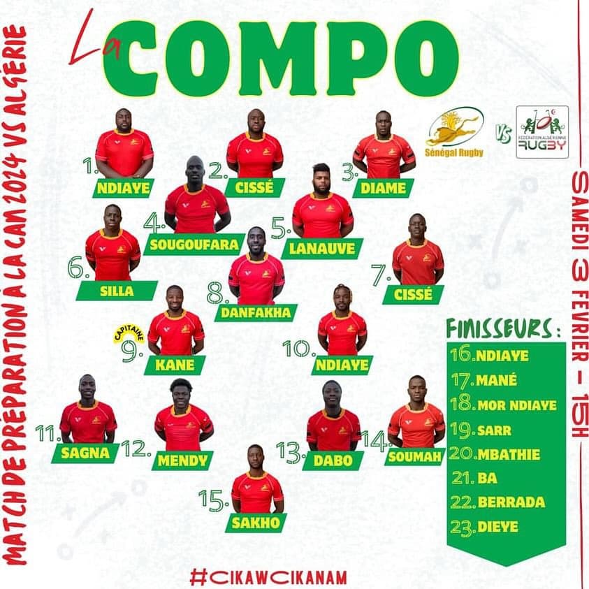 La compo du Sénégal contre l'Algérie / FSR